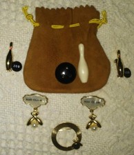 Vtg MOP Bowling Pins 5 Total 3 500 set 2 200 game pins, Vtg. Bowling Pouch