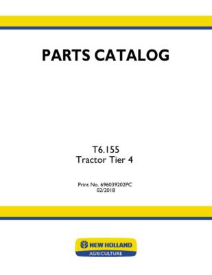 NEW HOLLAND T6.155 TRACTOR TIER 4 PARTS CATALOG
