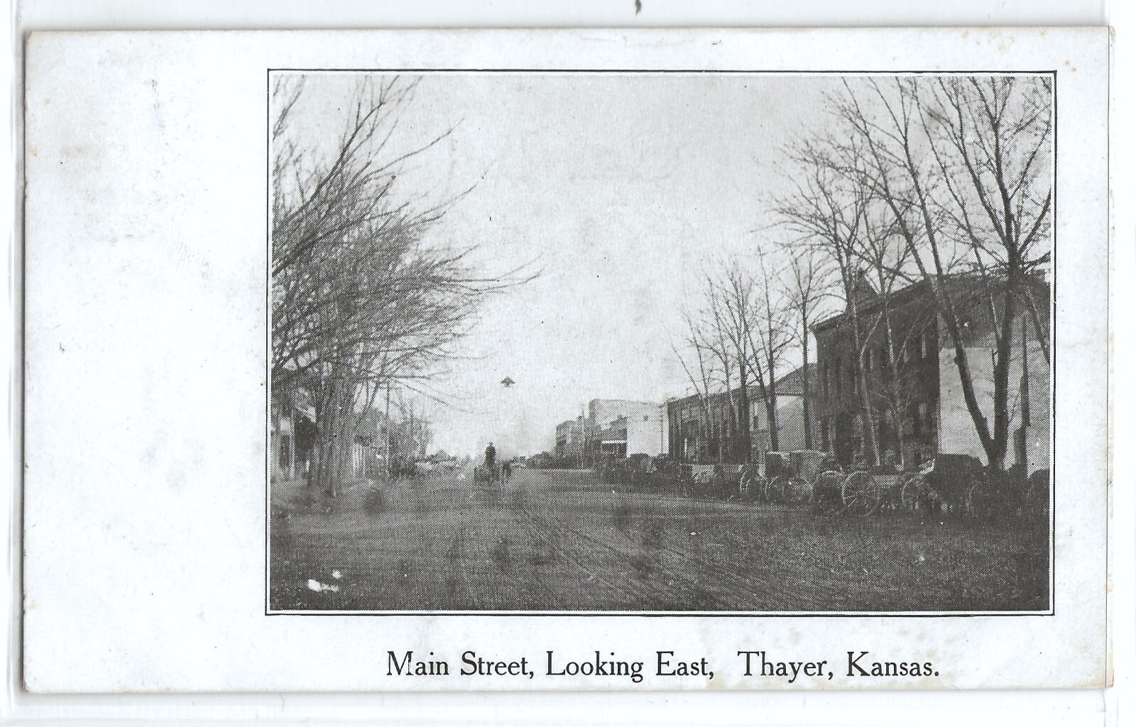 Main Street, stores, Thayer, Kansas; Neosho County history postcard eBay