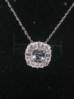Kay Jewelers Sterling Silver Lab Created White STAR BURST Sapphire Necklace 18in — photo 1