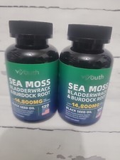 ViYouth Sea Moss Bladderwrack  Burdock Root 12 in 1 - 14,800MG - Lot 2