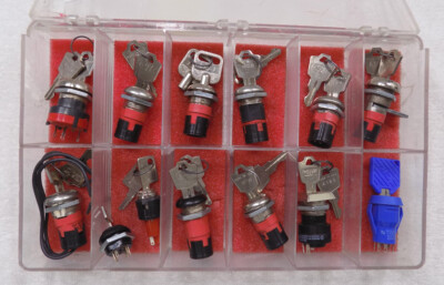 C&K Assortment Key Lock Switch w/ Keys * Series Y P H * Lot of 13 * NEW