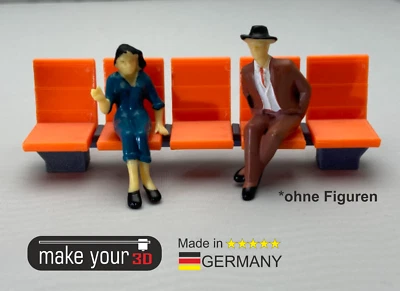 MAKEYOUR3D Spur G 1:22,5 Bahnsteig Sitze Haltestellen Sitze Sitzbank wetterfest aus PETG