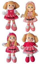 Medium PERSONALISED Ragdoll 30cm Plush Soft Rag Doll Dolly Baby Girl Toy Gift