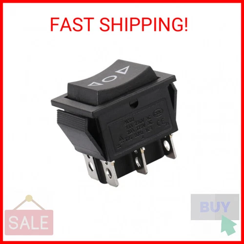 Baomain Momentary 6 Pin DPDT Button Rocker Switch (ON)/Off/(ON) AC 250V/10A 125V