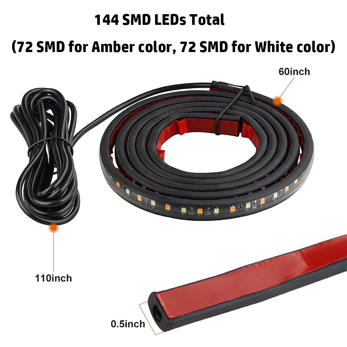 2pcs 60 inch Truck Side Step LED Running Board Light Strip For