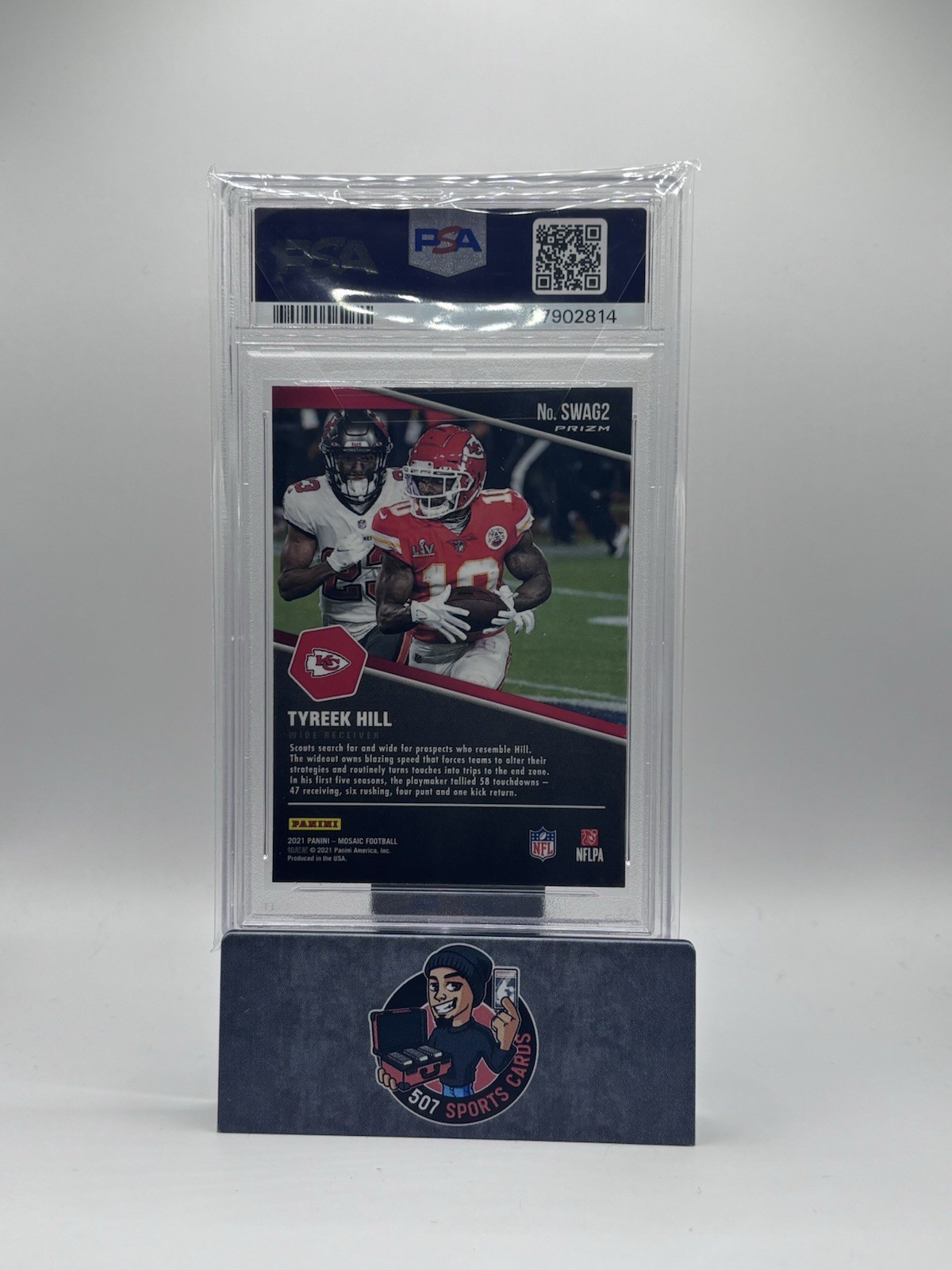 2021 Mosaic Tyreek Hill Swagger Silver PSA 10 GEM MINT view 2