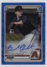 2020 Bowman Draft Chrome Picks Blue Wave Refractor /150 Brandon Pfaadt Auto 6fs