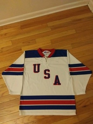 Team USA Vintage AK Olympic Hockey Jersey Youth Size XL