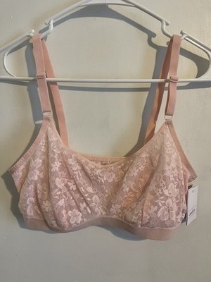 Auden Scoop Neck Lace Bralette Size Medium 34C, 34D, 36B, 36C Pink