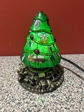 VTG Looking Lighted Christmas Tree Lamp Stained Glass 