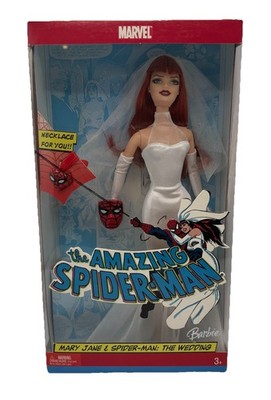 2005 The Amazing Spider-Man & Mary Jane: The Wedding Barbie Doll #J0870 - NEW