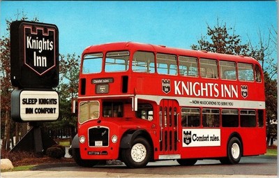 Knights Inn Two Story Bus, Cars, Transportation, Vintage Postcard
