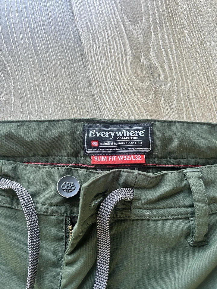 Pantalones 686 Everywhere Multi Shell para Hombres 32x32 Verde Calce Ajustado Técnico Senderismo Foto 3 de 4