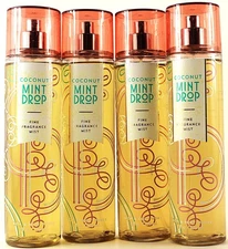 QTY 4  - Bath & Body Works COCONUT MINT DROP Fine Fragrance Body Mist Spray 8oz