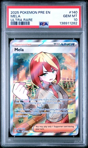 PSA 10 - MELA #140 - ULTRA RARE POKEMON PRISMATIC EVOLUTIONS PRE EN ULTRA RARE