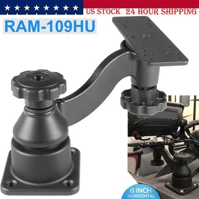 Universal Horizontal 6'' Swing Arm Mount Bracket for Garmin, Lowrance, Humminbird