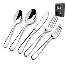 60-Piece Heavy Silverware Set, Premium Grade Stainless 60 Pieces Raindrop Edge