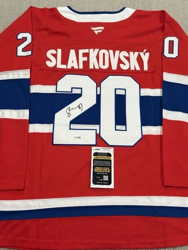JSA COA JURAJ SLAFKOVSKY Signed Autographed Montreal Canadiens Hockey Jersey