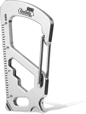 KS00S Carabiner Clip Multitool Stainless Steel 7 Tools in 1, Quick Release Clasp