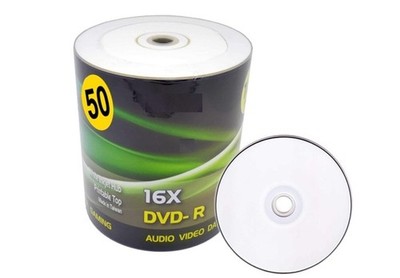 Blank Disc (DVD-R) Premium 50pack - Grade White Inkjet HUB Printable [4.7GB]