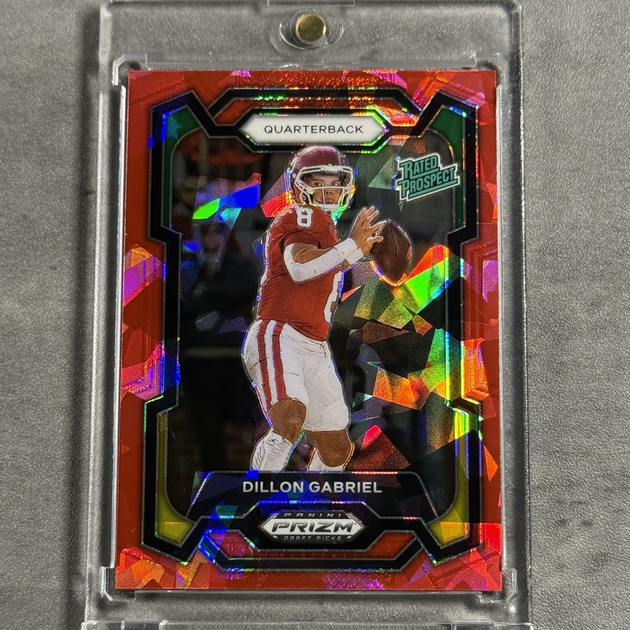 Dillon Gabriel 2024 Panini Prizm Draft Picks Rated Prospect Red Cracked Ice SP