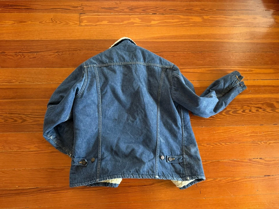 Chaqueta de Camionero Forrada de Lana Denim Sears Roebucks De Colección Años 60 Para Hombres 36" Pecho EE. UU. Foto 4 de 4