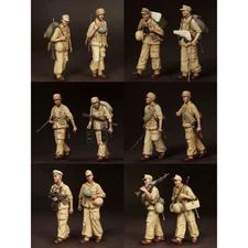 1/35 US Marines Resin Figure Set WW2 Pacific Soldiers 10pcs Unpainted Model Kit