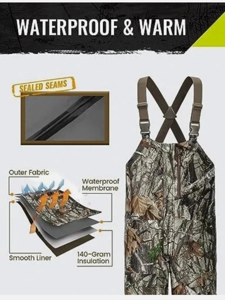 TIDEWE Hunting Bibs Heated with Battery, Waterproof Insulated Bibs SIZE S - Image 3 of 4