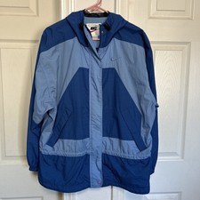 Vintage NIKE Women's ZIP FIT Medium Hoodie Winbreaker Long Jacket Nylon Check