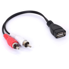 USB to RCA Cable, USB a 2.0 Female to 2 RCA Male Jack Y Splitter Audio Video AV
