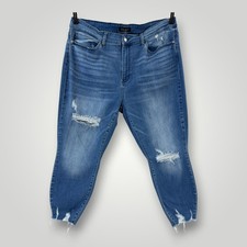 Judy Blue Skinny Jeans Womens 22W High Rise Distressed Stretch Blue Plus Size
