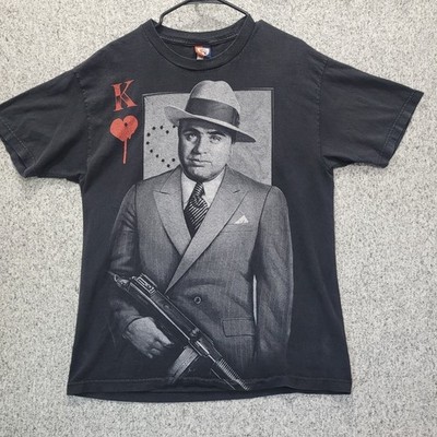 Vintage OG Abel Al Capone King of Hearts T Shirt Black Mens Large USA