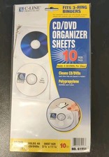 Lot of 3 C-Line CD/DVD 3 Ring Binder Sheets 10 pages per pack