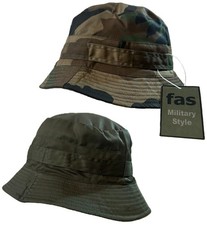 FAS Reversible Military Bush Bucket Hat in Olive/Camo, Sizes: M, L, XL