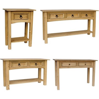 Corona Panama 1 2 3 Konsolentisch mit Regal Flurmöbel Massivkiefernholz