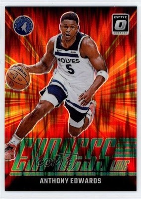 2024 Donruss Optic Express Lane Green Shock Prizm 21/149 Anthony Edwards #7 1in8