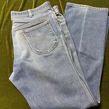 VTG Levi  s Jeans Mens 36x30  Blue Straight With A Skosh More Comfort Orange Tab