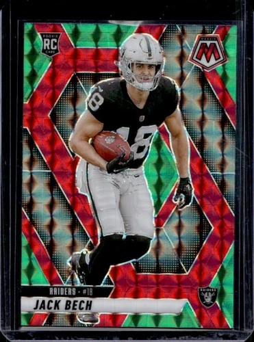 2025 Panini Mosaic Jack Bech Rookies RC Choice Red &amp; Green Prizm #349 Raiders