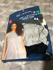 Jane and Bleecker Womens Lounge Tank Top 2 PACK   (BLACK/GRAY XL