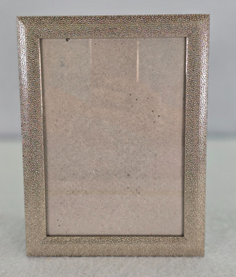 Tahari Home Photo Frame 5x7 Silver Tone Textured Metal Glam Self Standing