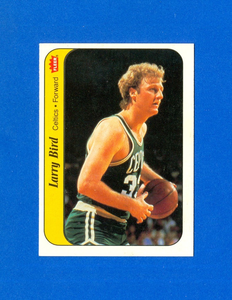 1986/1987 Fleer Basketball #2 Larry Bird '86 Sticker Set Break Card EX Condition