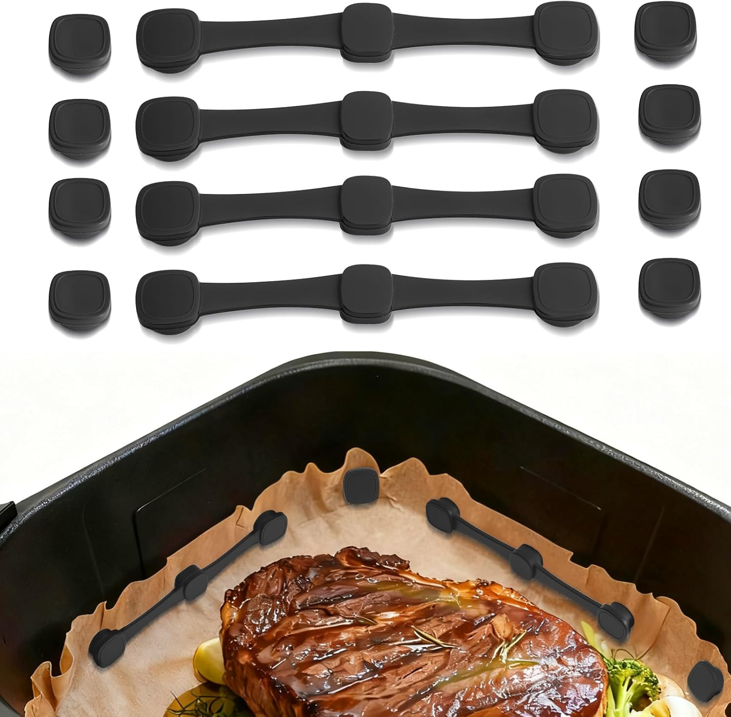 4 Set Clip Magnetiche Silicone per Friggitrice ad Aria | Accessori Premium