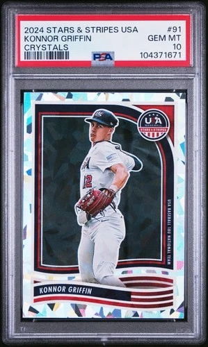 2024 Stars & Stripes USA Konnor Griffin Cracked Ice Crystal /25 PSA 10 RC POP  1