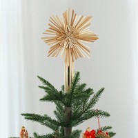 Baumspitze 24,5 Cm Christbaumspitze Aus NatüRlichem Stroh Weihnachtsbaumspitze