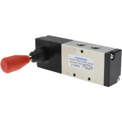 PRO SOURCE 5-Way 3-Position Manual Lever/Spring Air Valve: 128 PSI, 1/4" NPT