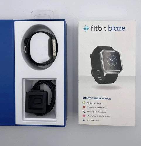 New Fitbit Blaze Smart Fitness Tracker Watch Size Small & Large -Black FB502S - Picture 2 of 17