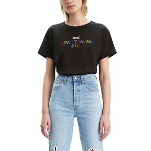 Levis Womens Jeans Varsity Black 90s Text Logo Dunsmuir T Shirt Multi Batwing Ebay