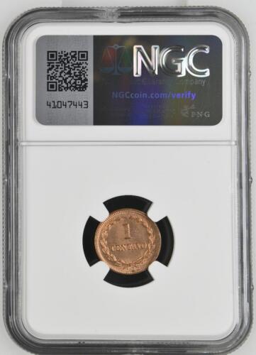 El Salvador 1 Centavo 1972 NGC MS 63 RB - Picture 2 of 2