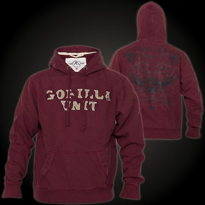 GORILLA UNIT Hoody Black Wings Weinrot Hoodies Herren sweatshirt Black Wings